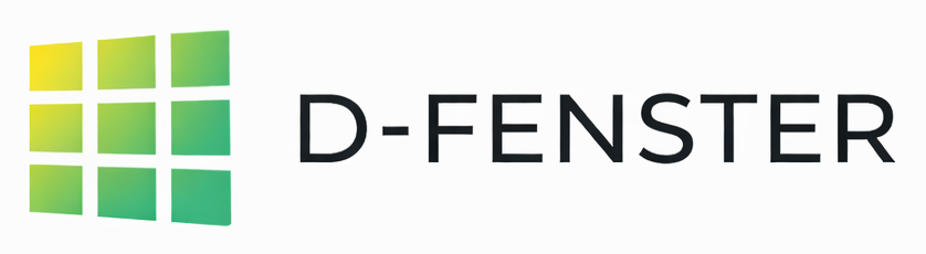 D-FENSTER Logo mit Farbverlauf